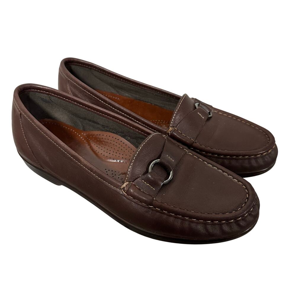 Women's SAS Brown Leather Horsebit Loafers Tripad Comfort Slip-Ons Size 7.5 - Picture 6 of 11